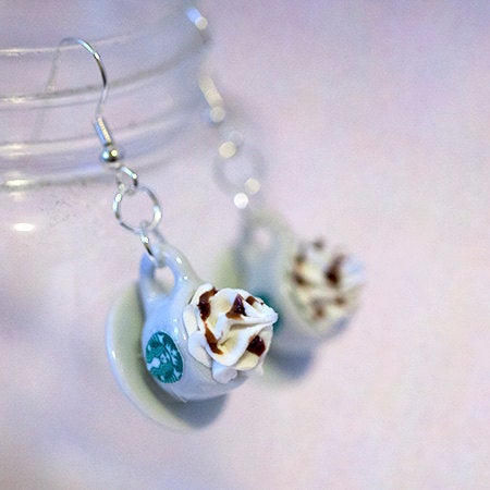 Miniature Starbucks Cappuccino Earrings