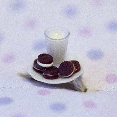 Miniature Milk with Sandwich Cookies ring with adjustable ring band