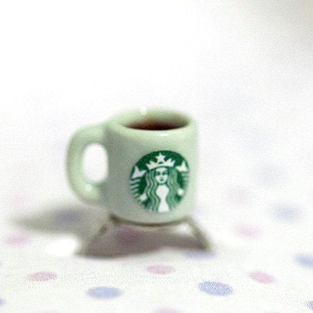 Miniature Starbucks Coffee ring with adjustable ring band