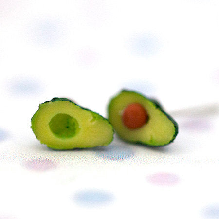 Miniature Food Earrings Avocado - food jewelry,  fruit, earrings