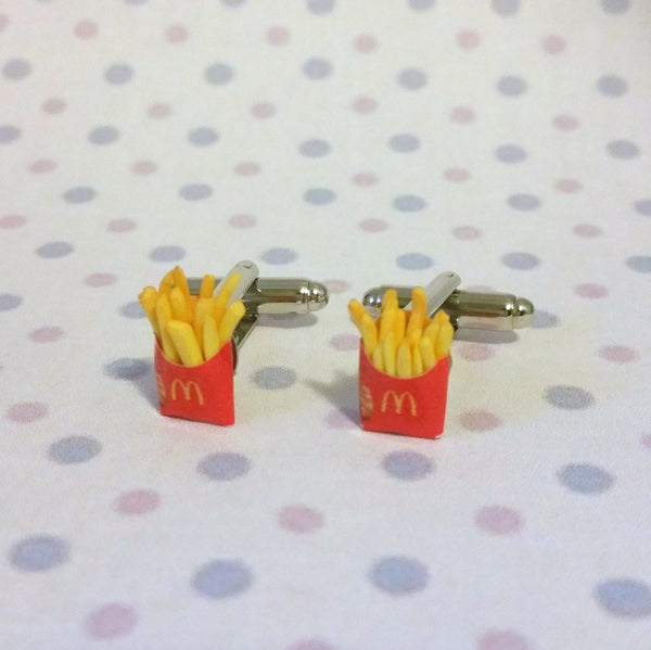 Miniature Food French Fries Cufflinks