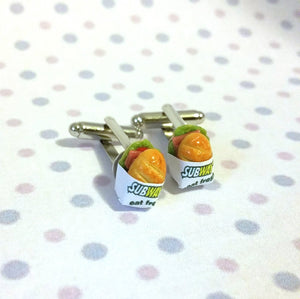 Miniature Food Subway Sandwich Cufflinks