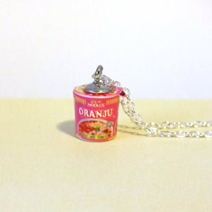 Miniature Food Necklace Instant Cup of Noodles with Silver or Gold Plated Chain in 4 different colors - Your Choice