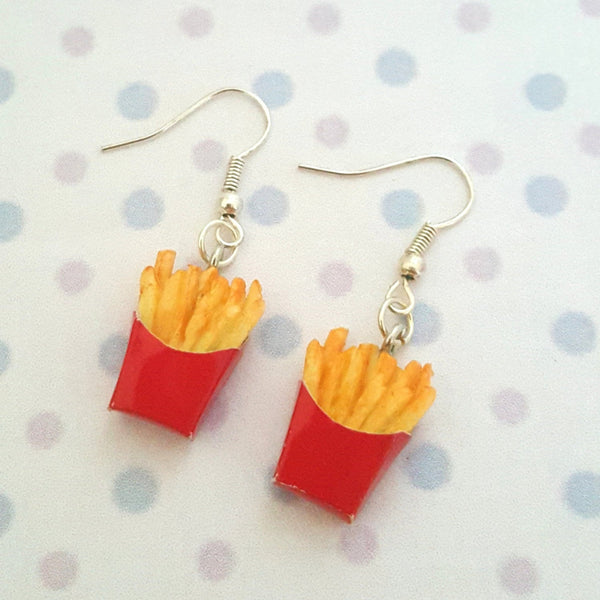 Miniature French Fries Earring with Silver, Gold Plated or Sterling Silver your choice