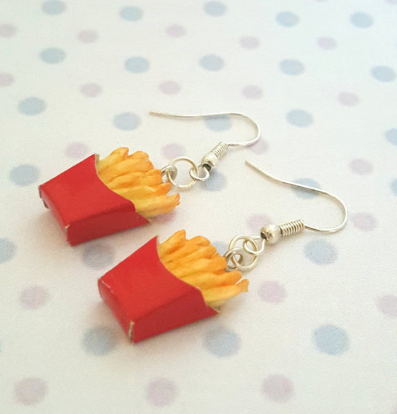 Miniature French Fries Earring with Silver, Gold Plated or Sterling Silver your choice