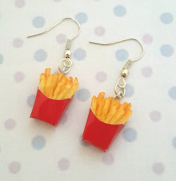 Miniature French Fries Earring with Silver, Gold Plated or Sterling Silver your choice