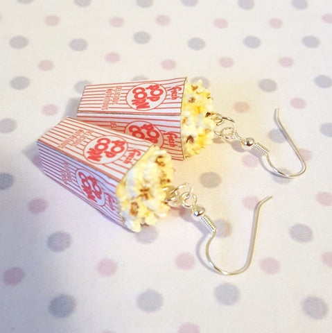 Miniature Buttered Popcorn Earrings with Silver Plated or Sterling Silver your choice