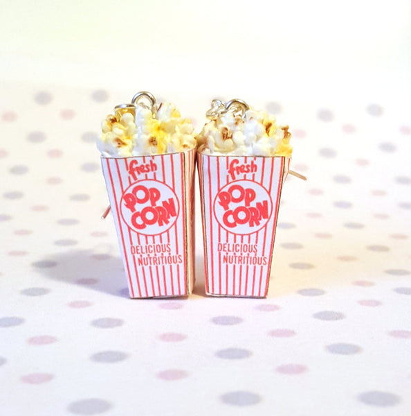 Miniature Buttered Popcorn Earrings with Silver Plated or Sterling Silver your choice