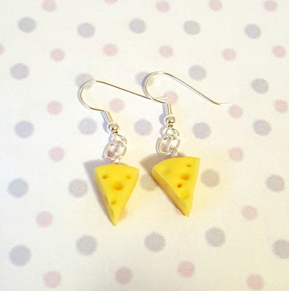 Miniature Cheese Wedges Earring with Silver or Gold Plated or Sterling Silver your choice