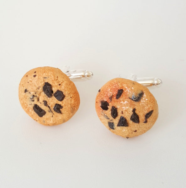 Miniature Food Chocolate Chips Cookies Cufflinks