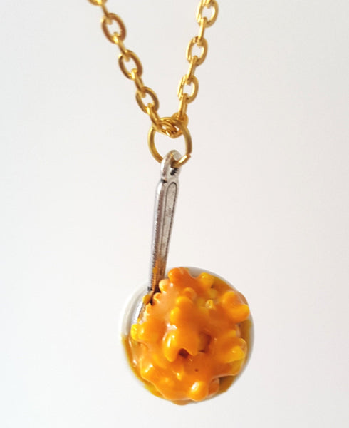 Miniature Mac and Cheese Necklace with Chain