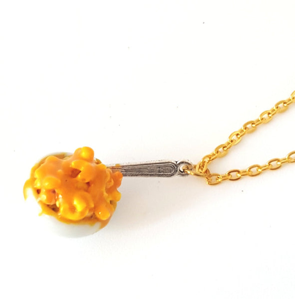 Miniature Mac and Cheese Necklace with Chain