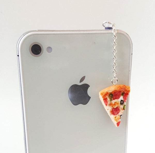 Miniature Supreme Pizza dust plug, phone charm, cell phone strap, iphone, ipad