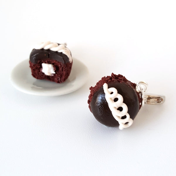 Miniature Hostess Chocolate Cupcake Charm- Miniature food jewelry