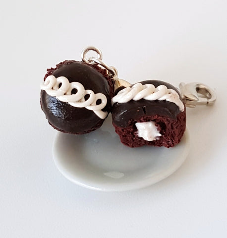 Miniature Hostess Chocolate Cupcake Charm- Miniature food jewelry