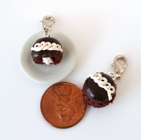 Miniature Hostess Chocolate Cupcake Charm- Miniature food jewelry