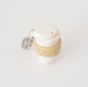 Miniature Coffee Tea Togo Charm, Polymer clay coffee,Miniature food charm, Cup of coffee charm, Kawaii charm, Miniature food jewelry