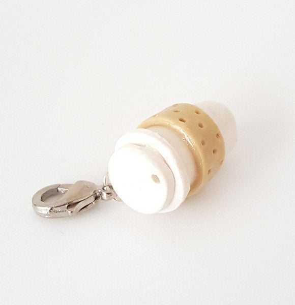 Miniature Coffee Tea Togo Charm, Polymer clay coffee,Miniature food charm, Cup of coffee charm, Kawaii charm, Miniature food jewelry