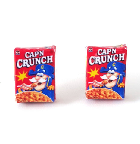 Miniature Capn Crunch Cereals Earrings, miniature food jewelry