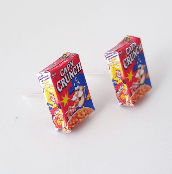 Miniature Capn Crunch Cereals Earrings, miniature food jewelry