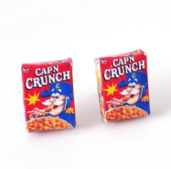 Miniature Capn Crunch Cereals Earrings, miniature food jewelry