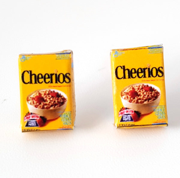 Miniature Cheerios Cereals Earrings, miniature food jewelry,  cereal earrings, kawaii, cute, accessories