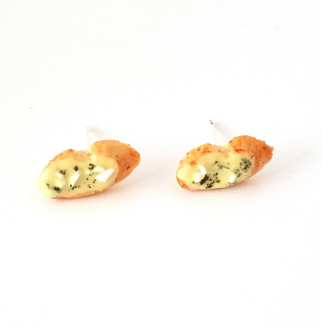 Miniature Food Jewelry, Garlic Bread Toast earrings