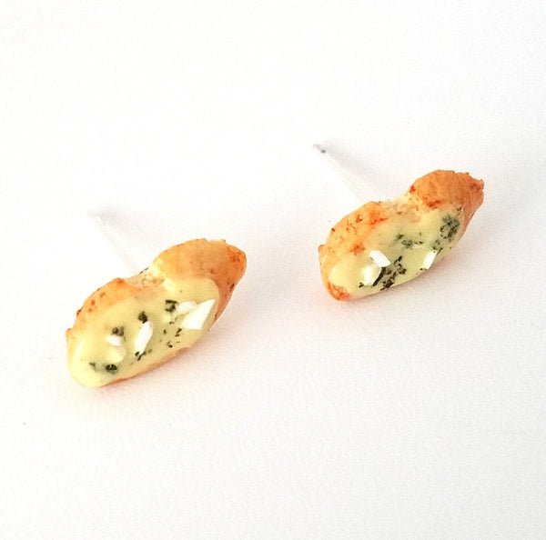 Miniature Food Jewelry, Garlic Bread Toast earrings